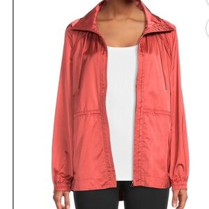 AVIA Copper Hooded Waistline Bungee Rain Jacket 12 NWOT